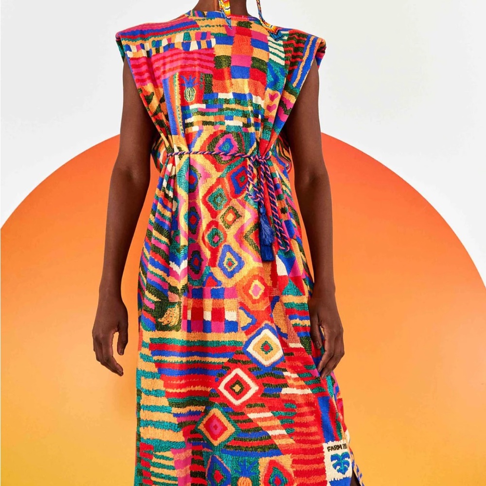 Farm Rio Summer Patches T Shirt Dress